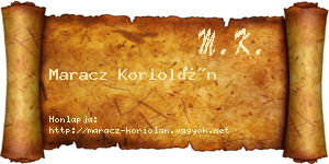 Maracz Koriolán névjegykártya